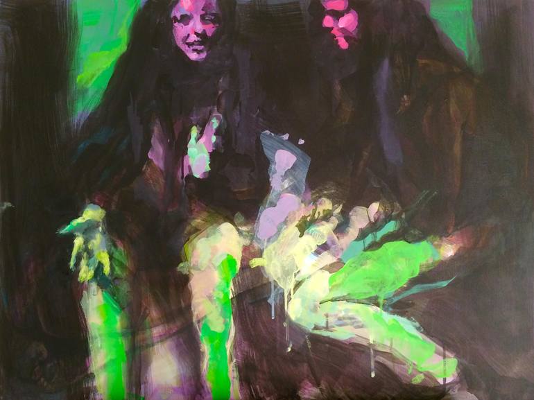 Talking Women Painting by Jürg Klingler | Saatchi Art