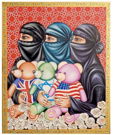 Original Figurative Political Painting by Nur Mahammad