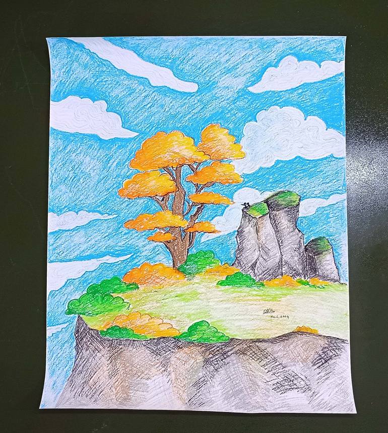 Original Conceptual Nature Drawing by Meenu Chan