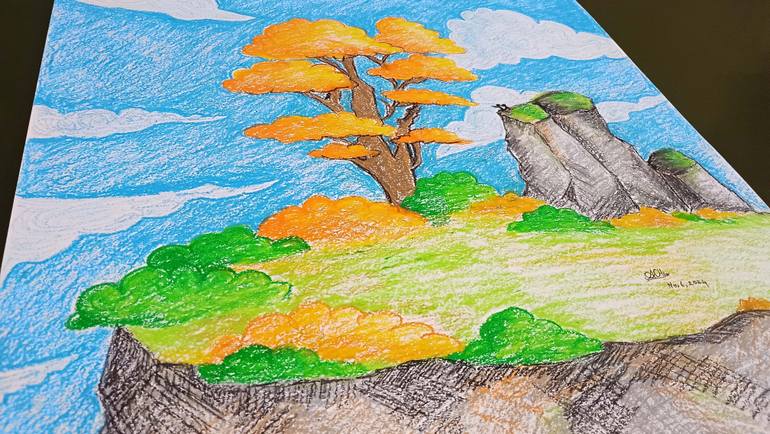 Original Conceptual Nature Drawing by Meenu Chan