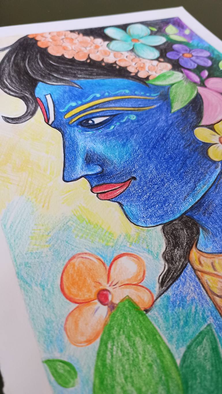 Original Figurative Religion Drawing by Meenu Chan