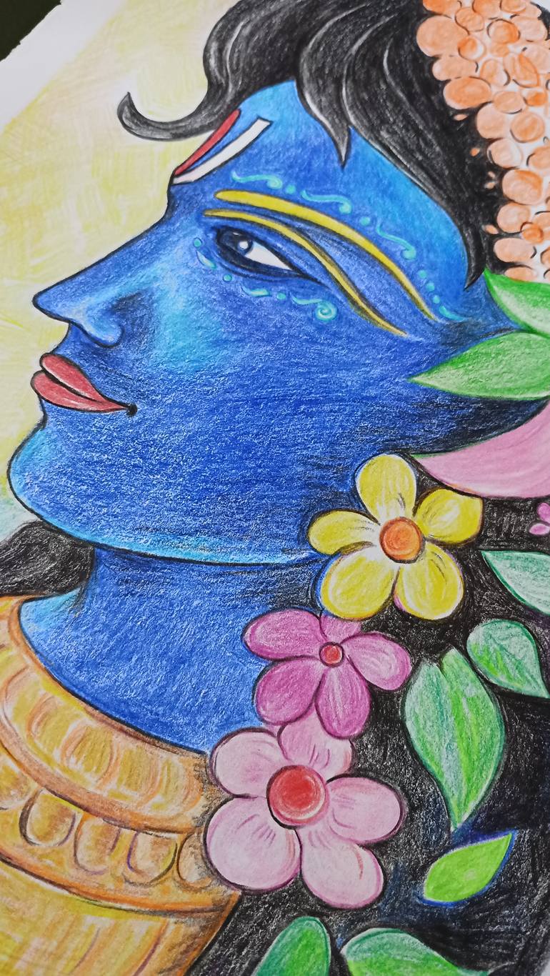 Original Figurative Religion Drawing by Meenu Chan