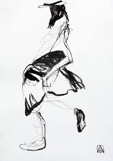 Original Abstract Expressionism Women Drawing by Adria Becker