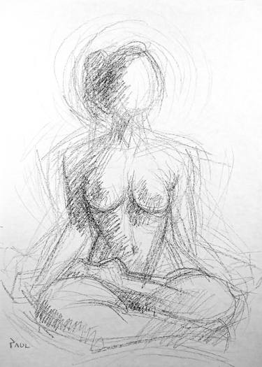 Original Nude Drawing by Paul Pantazescu