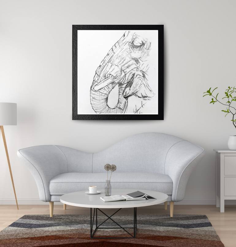 Original Art Deco Animal Drawing by Nishasunanda Art