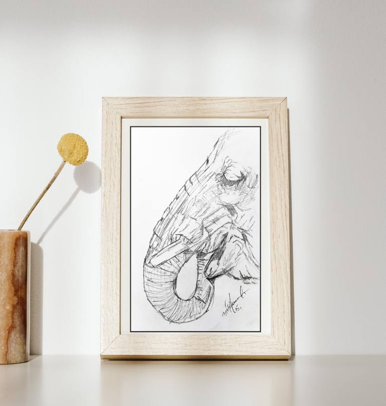 Original Art Deco Animal Drawing by Nishasunanda Art