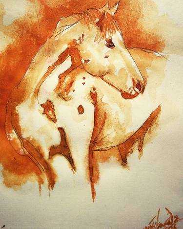 Original Art Deco Horse Paintings by nishasunanda Art