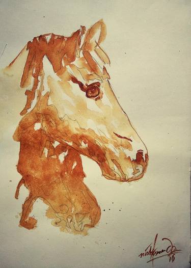 Print of Figurative Horse Paintings by nishasunanda Art