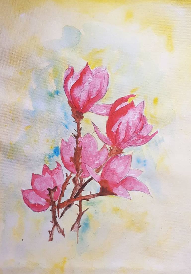 Original Nature Painting by Nishasunanda Art  Illustration Art on Paper  Flowers