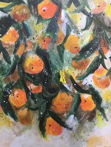 Original Abstract Expressionism Botanic Painting by Evgenia Ts