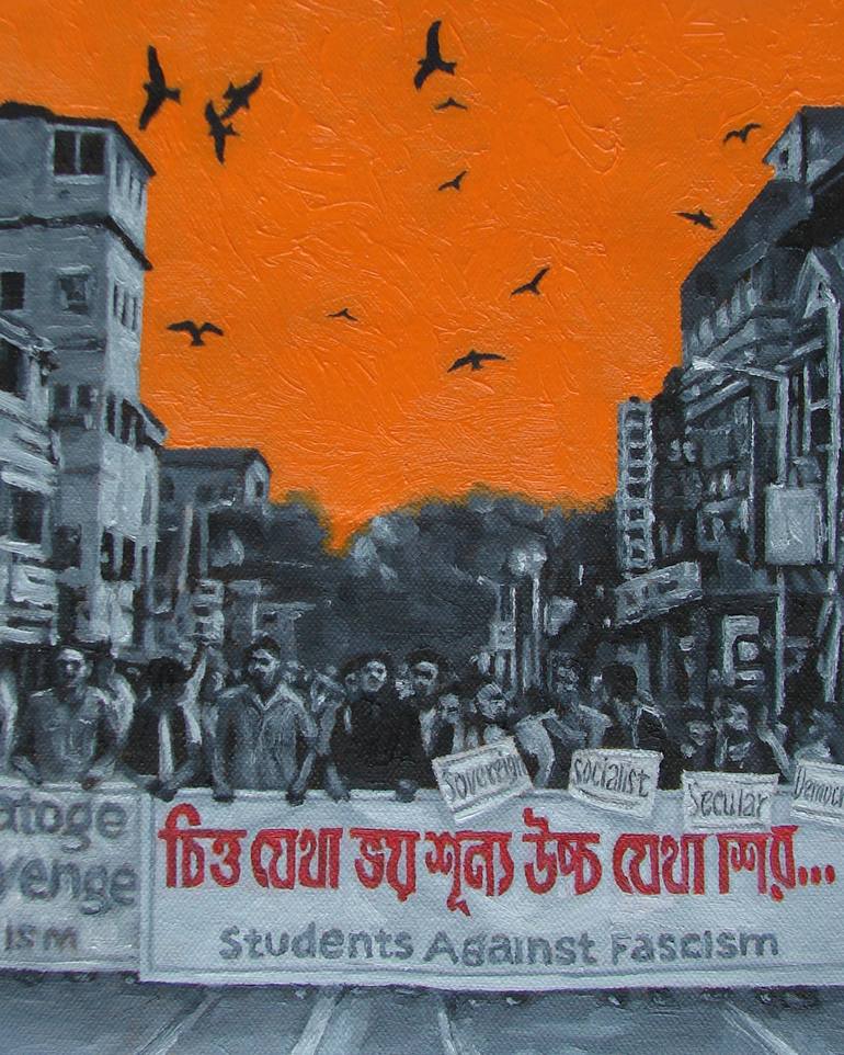 Original Figurative Political Painting by Rajib Chowdhury