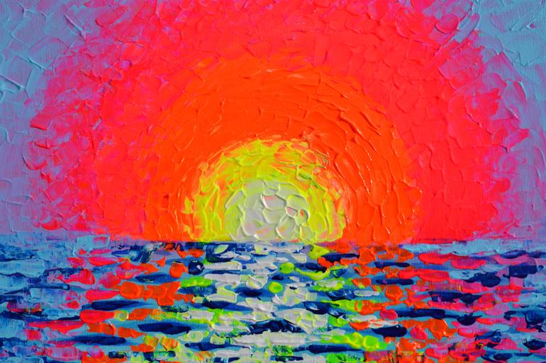 Original Abstract Seascape Painting by Soos Tiberiu