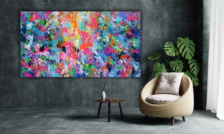 Original Abstract Expressionism Abstract Painting by Soos Tiberiu