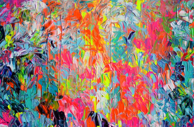 Original Abstract Expressionism Abstract Painting by Soos Tiberiu