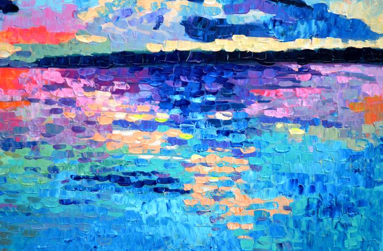 Original Impressionism Seascape Painting by Soos Tiberiu