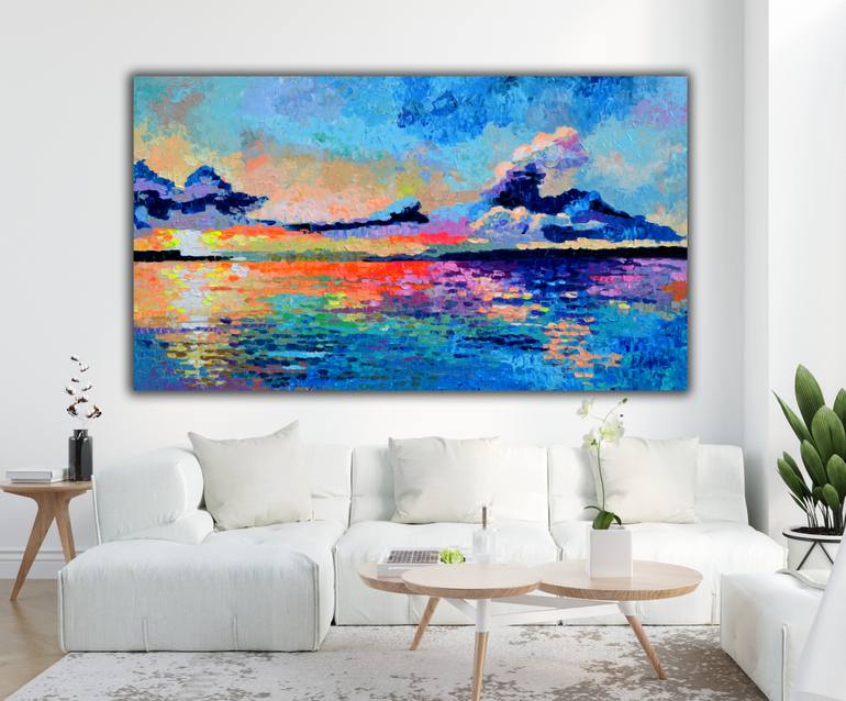 Original Impressionism Seascape Painting by Soos Tiberiu