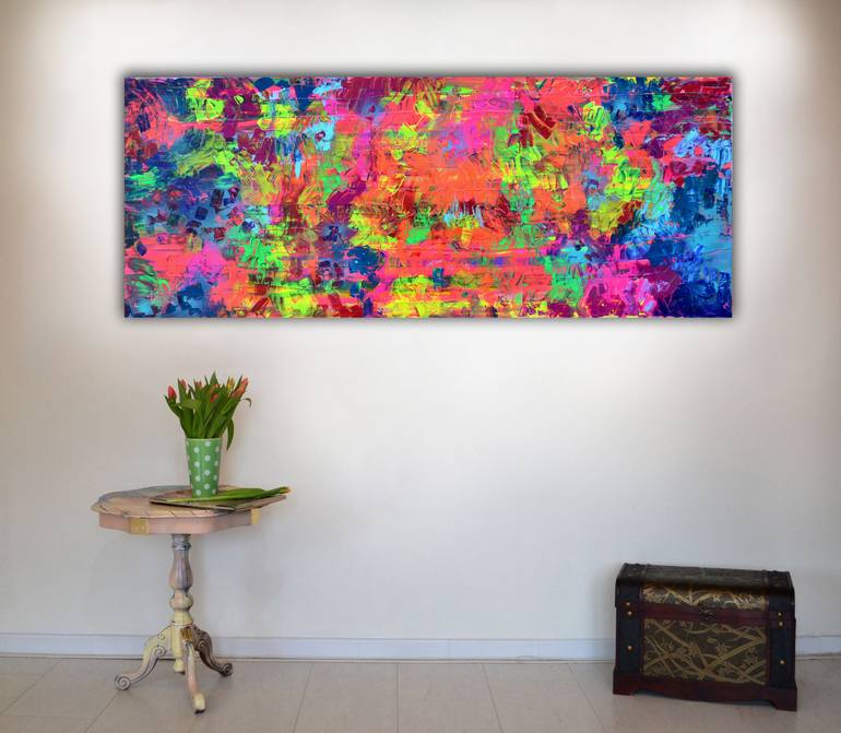 Original Abstract Floral Painting by SOOS TIBERIU