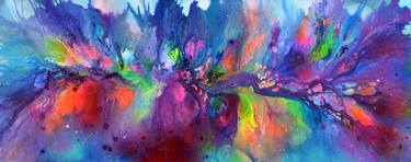 Yes - Large Colorful Abstract Fluid Painting thumb