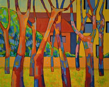 Original Expressionism Tree Paintings by George Khakhutashvili