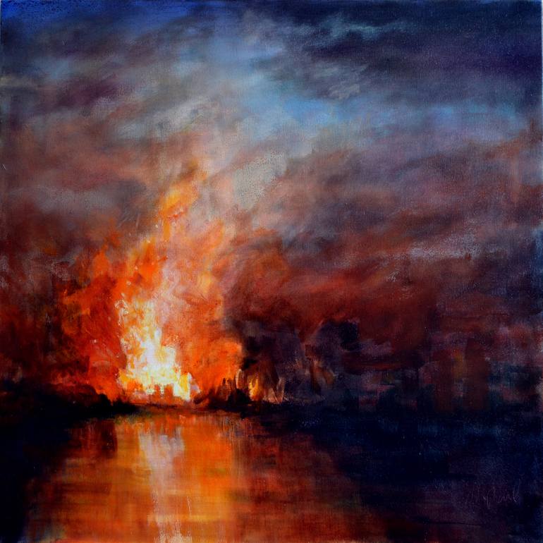 Fire Stack 3 Painting by Jon Paul Wilson