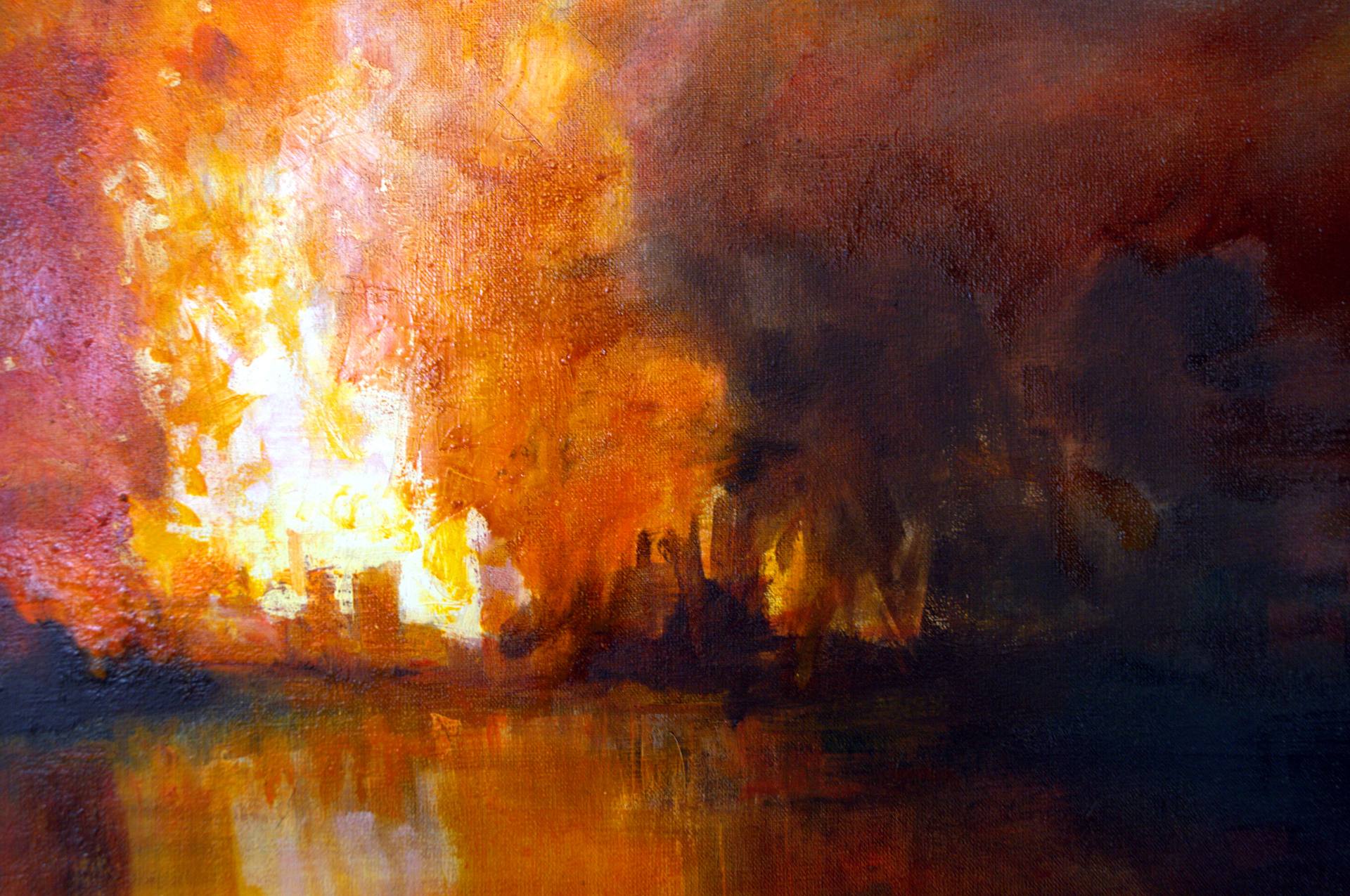 Fire Stack 3 Painting by Jon Paul Wilson | Saatchi Art