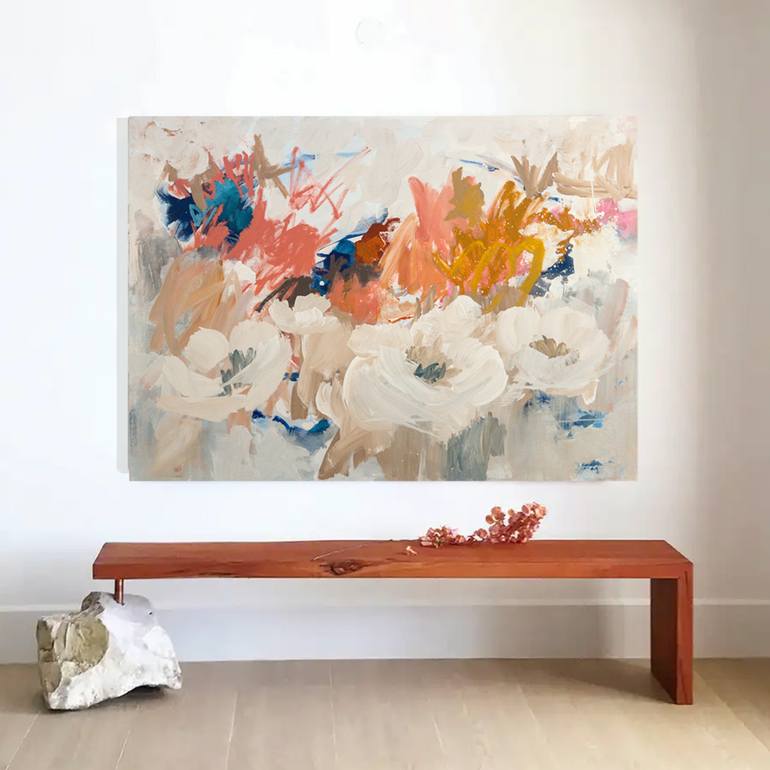 Original Abstract Expressionism Floral Painting by Paola Pugliese