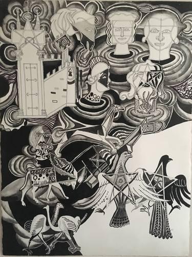 Original Surrealism Patterns Drawings by Phil Tice