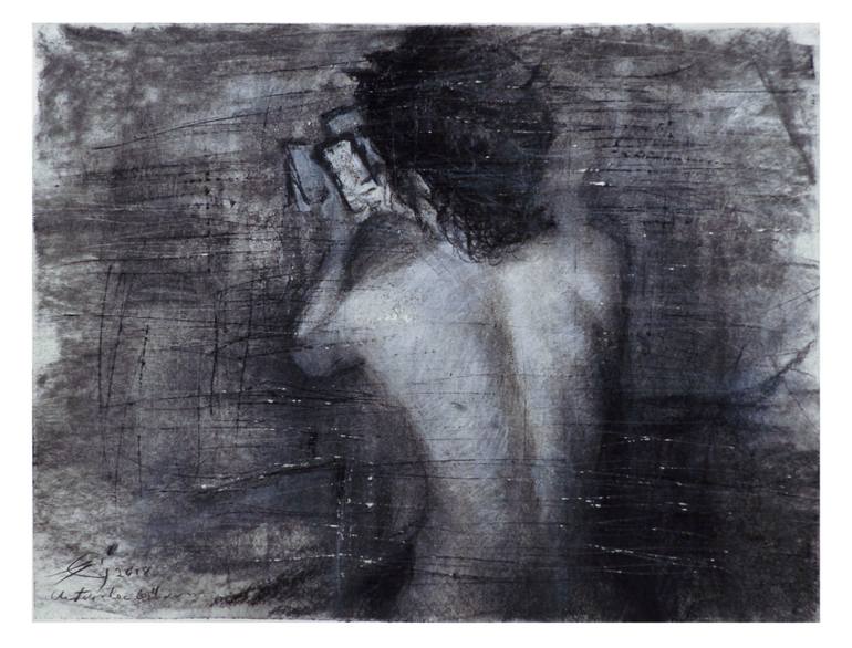 Original Conceptual Nude Drawing by Christopher Lee Gilmer