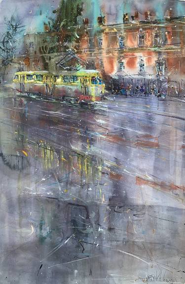 Original Impressionism Cities Paintings by Prunk Fox