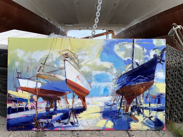 Original Yacht Painting by Prunk Fox