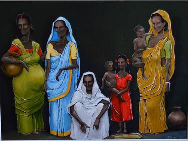 Print of Rural life Paintings by Poulami Banerjee