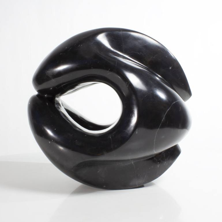 Black Farfalle Sphere Sculpture By Karl Geckler 