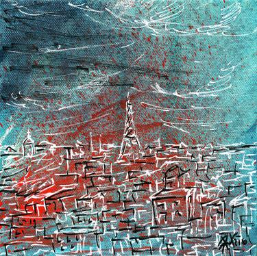 Print of Abstract Cities Paintings by Ruth Gonzalez