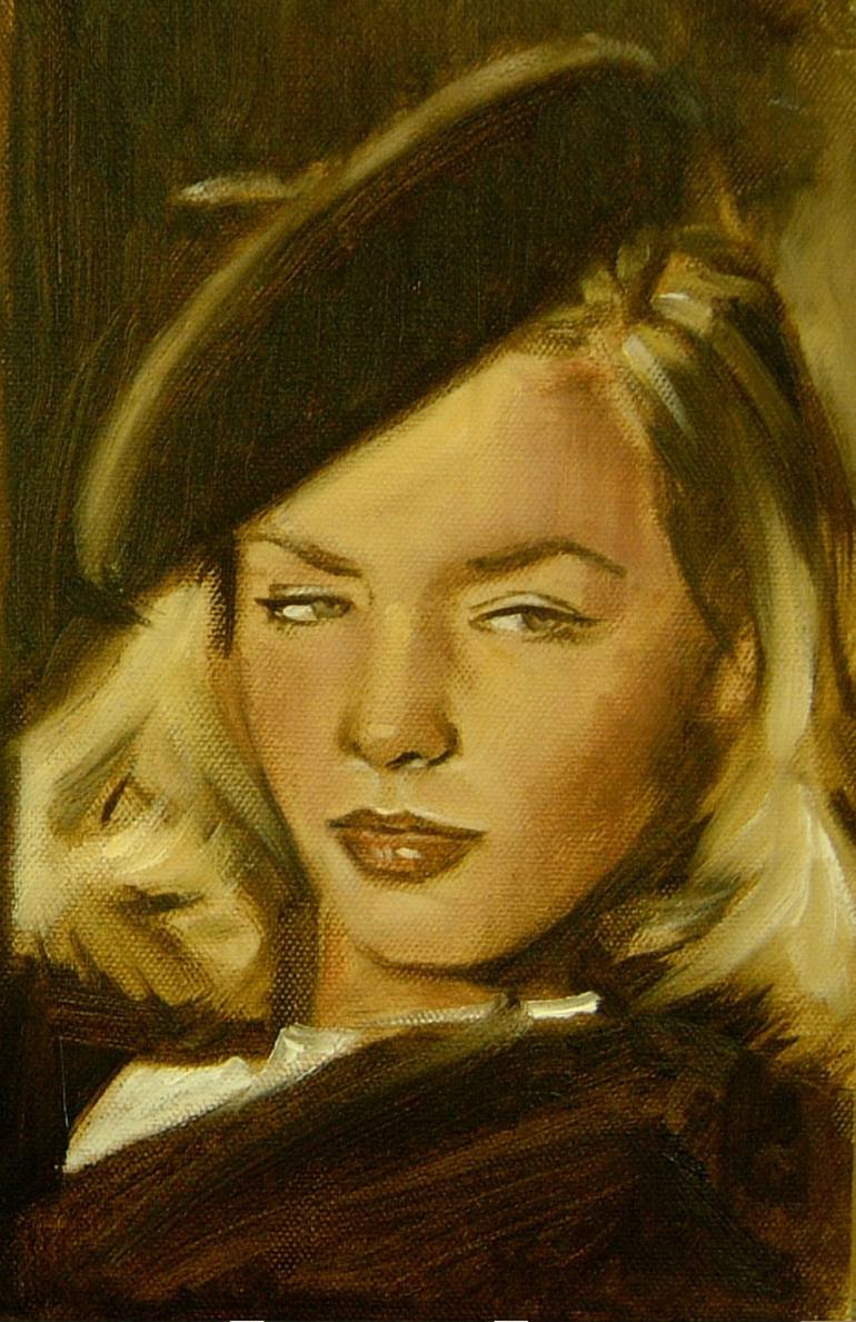 Lauren Bacall Painting by Emmanuel Garant | Saatchi Art