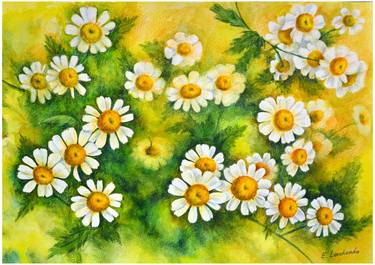 Original Fine Art Floral Drawings by Ekaterina Levchenko