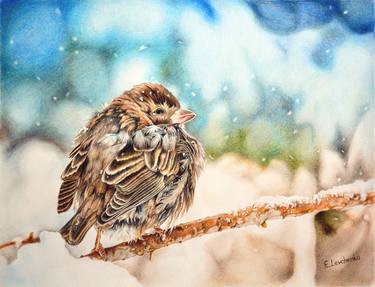Sparrow in winter thumb