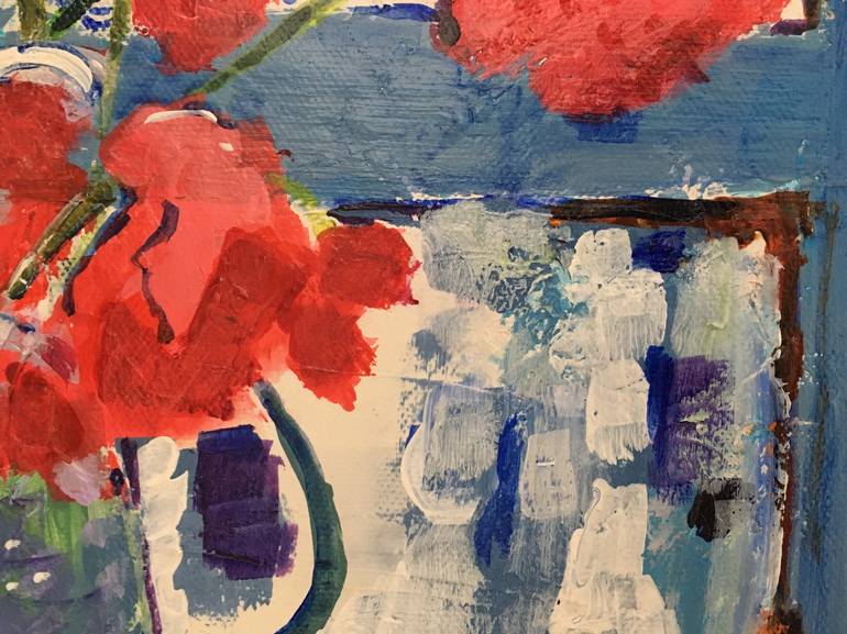 Original Abstract Floral Painting by Nineke Havinga