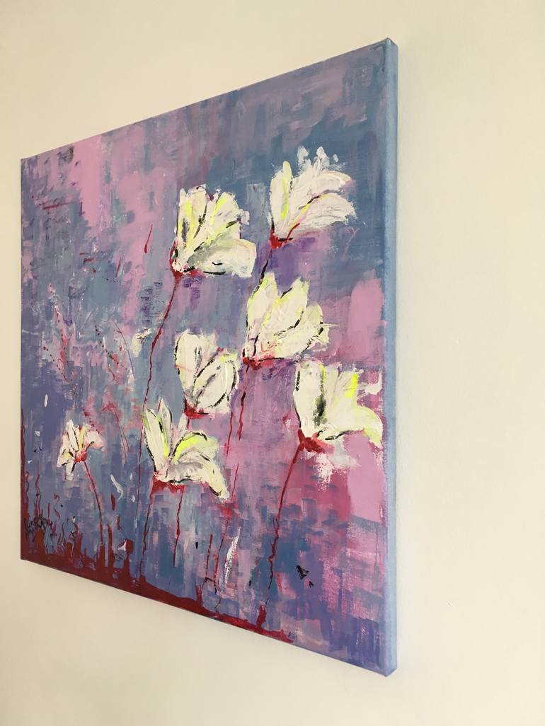 Original Abstract Floral Painting by Nineke Havinga