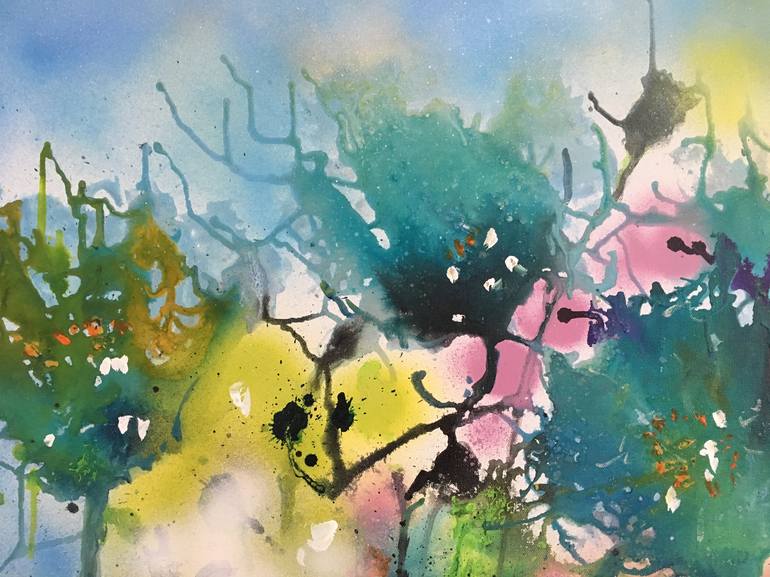 Original Abstract Expressionism Floral Painting by Nineke Havinga