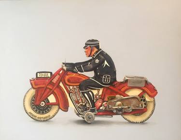 Original Realism Motorcycle Paintings by Diane Daigle