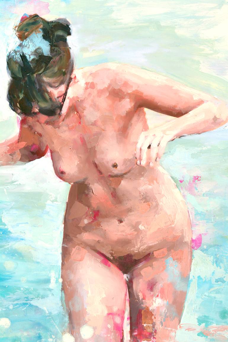 Original Portraiture Nude Painting by Jesùs Leguizamo