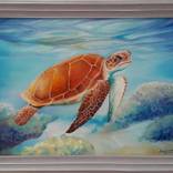 Turtle under water by Mary Voloshyna