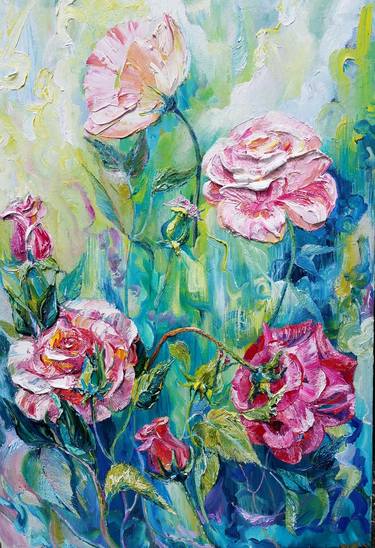 Original Floral Painting by Yulia Lisle