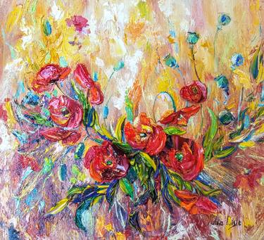 Original Floral Painting by Yulia Lisle