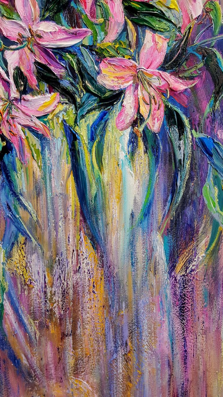 Original Impressionism Floral Painting by Yulia Lisle