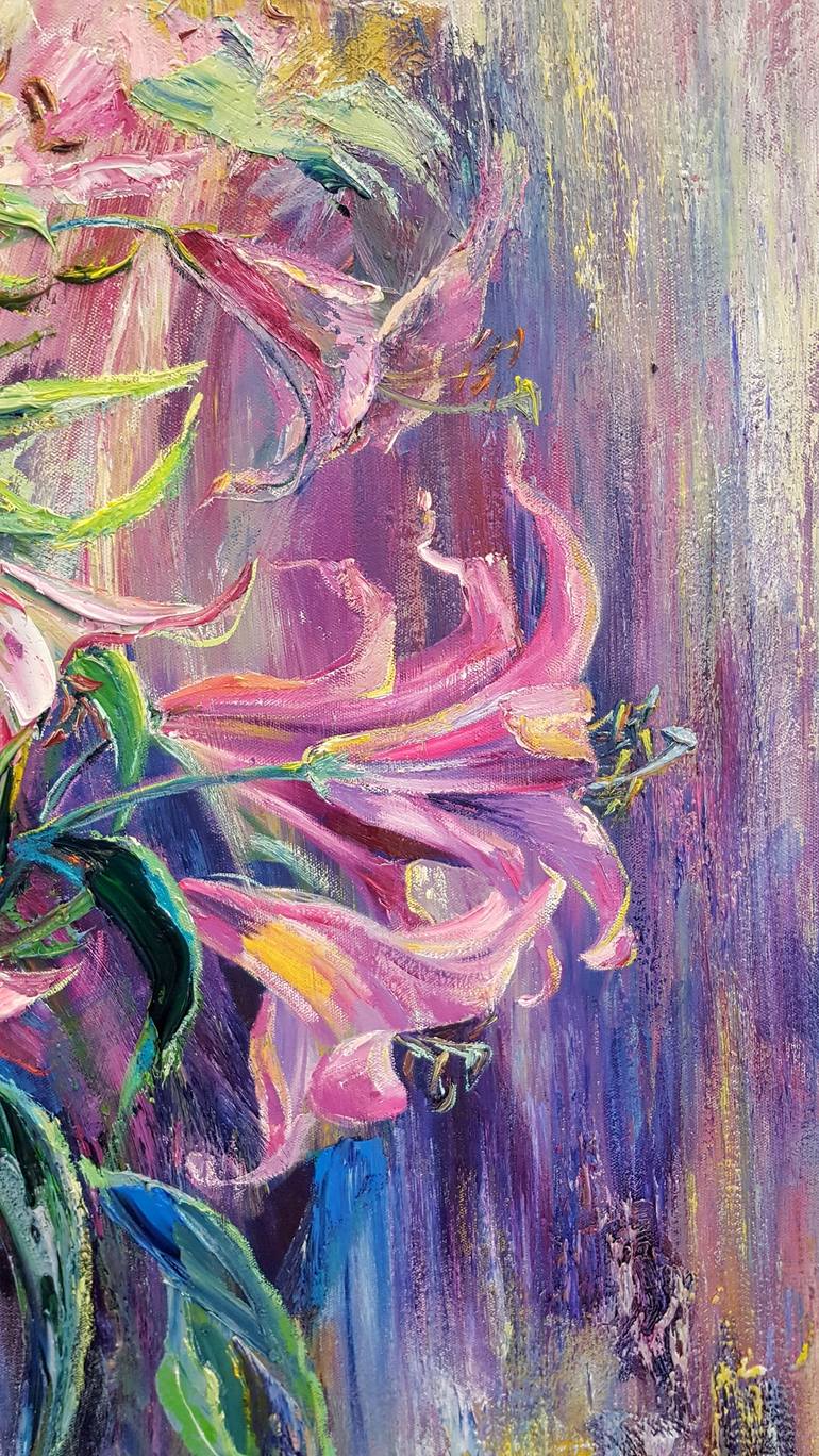 Original Impressionism Floral Painting by Yulia Lisle