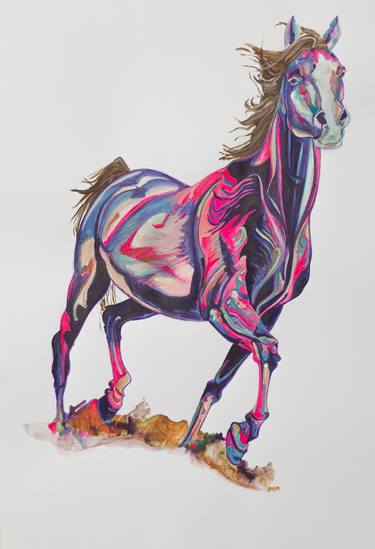 Print of Horse Paintings by Yaheya Pasha