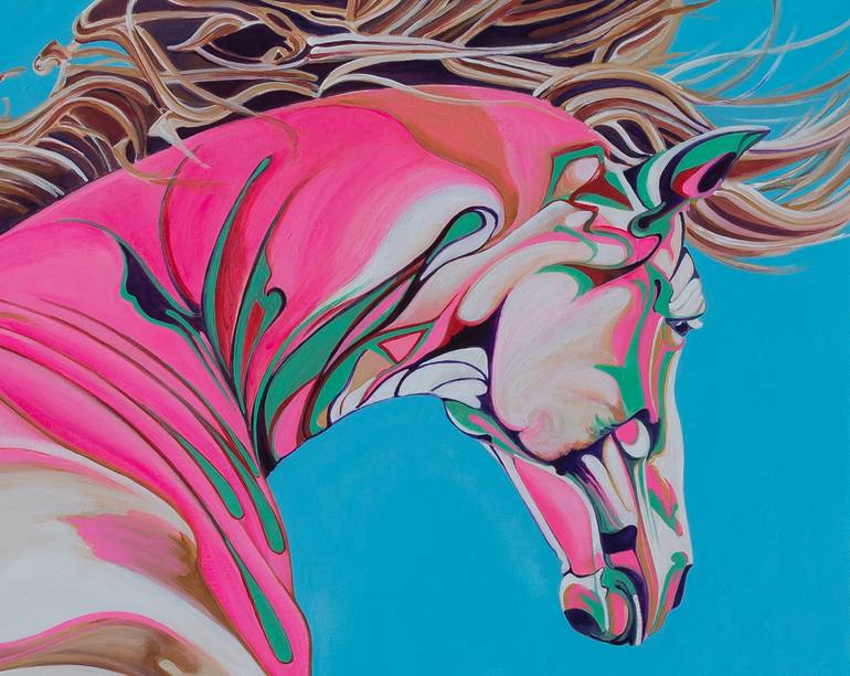 Original Expressionism Horse Painting by Yaheya Pasha