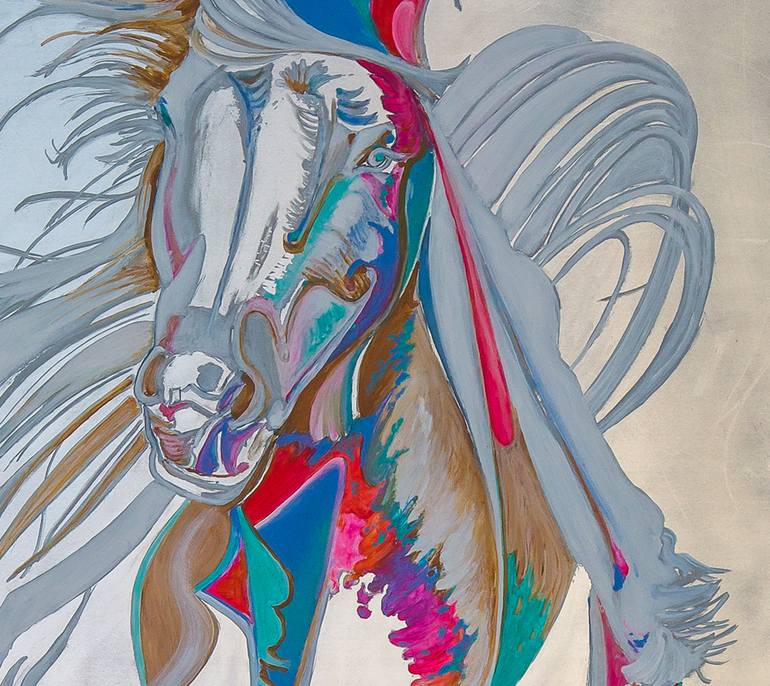Original Abstract Horse Painting by Yaheya Pasha
