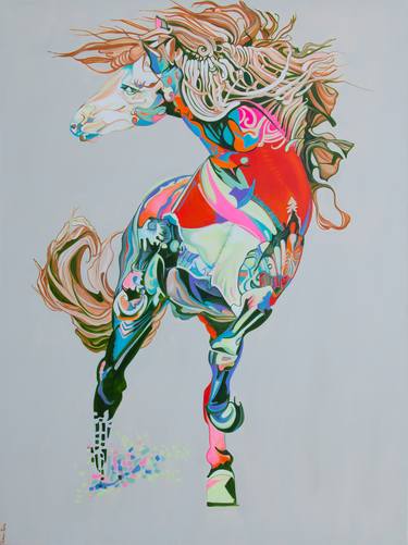 Original Abstract Horse Paintings by Yaheya Pasha